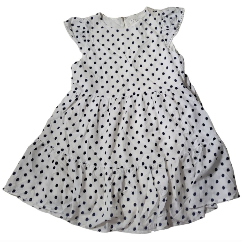 TCEC White/Black Polkadot Mini Dress Size M
